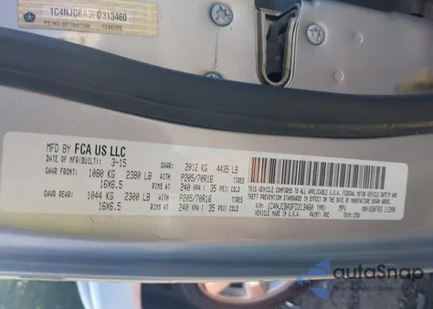 2015 Jeep Compass Sport from USA, damaged, VIN 1C4NJCBA3FD313460